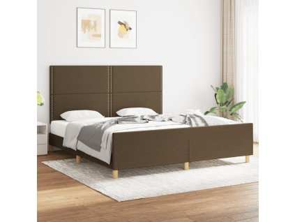 Rám postele bez matrace tmavě hnědý 180 x 200 cm textil 3124995