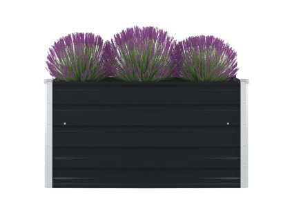 Vyvýšený záhon 100 x 100 x 45 cm pozinkovaná ocel antracitový 47024