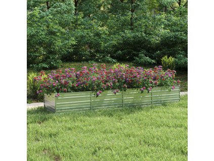 Zahradní vyvýšený záhon 320x80x45 cm pozinkovaná ocel stříbrný 316892