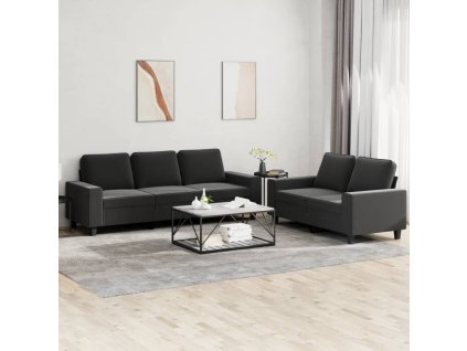 2dílná sedací souprava černá textil 3201902