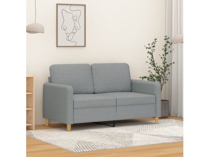2místná pohovka světle šedá 120 cm textil 359470