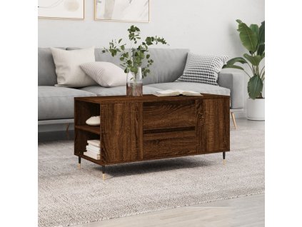 Konferenční stolek hnědý dub 102x44,5x50 cm kompozitní dřevo 830995