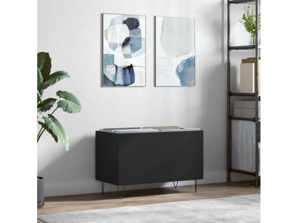 Skříňka na LP desky černá 74,5 x 38 x 48 cm kompozitní dřevo 831725