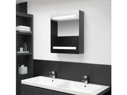 LED koupelnová skříňka se zrcadlem zářivě šedá 50 x 14 x 60 cm 326483