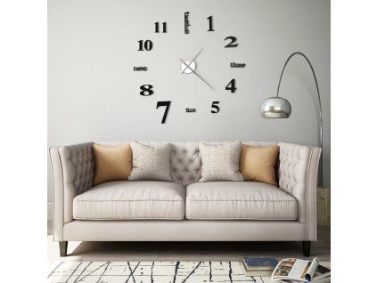 3D Nástěnné hodiny s moderním designem 100 cm XXL černé 50635