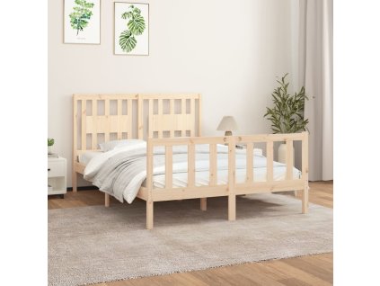 Rám postele s čelem masivní borové dřevo 120 x 200 cm 3188161