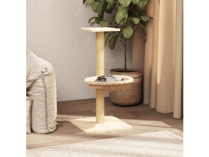 Škrabadlo pro kočky se sisalovým sloupkem krémové 74 cm 171588
