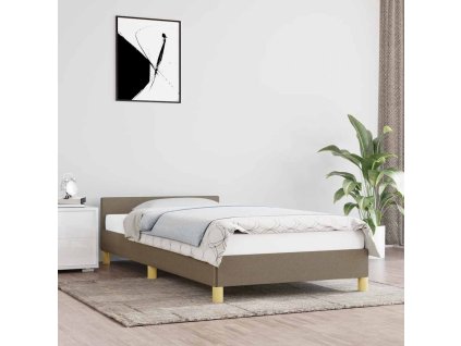 Rám postele s čelem bez matrace taupe 90x200 cm textil 347387
