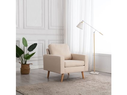 Křeslo krémové textil 288696