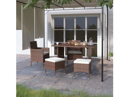 4dílná zahradní souprava křesel a podnožek polyratan hnědá 310613