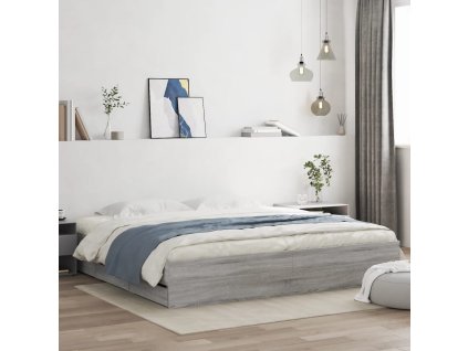 Rám postele se zásuvkami šedý sonoma 200 x 200 cm kompozit 3207250