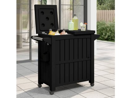 Servírovací vozík 3 v 1 černý polypropylen 364169