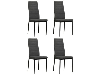 Jídelní židle 4 ks tmavě šedé textil 246180