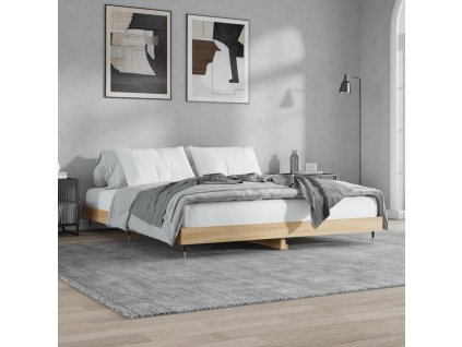 Rám postele bez matrace Dub Sonoma 200x200cm Dřevěné konstrukce 832112