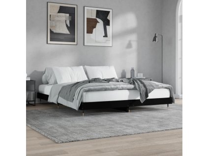 Rám postele černý 200 x 200 cm kompozitní dřevo 832110