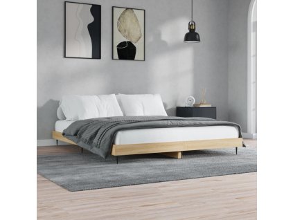 Rám postele bez matrace Dub Sonoma 200x200cm Dřevěné konstrukce 832216