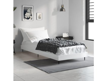 Rám postele bílý s vysokým leskem 75 x 190 cm kompozitní dřevo 832311