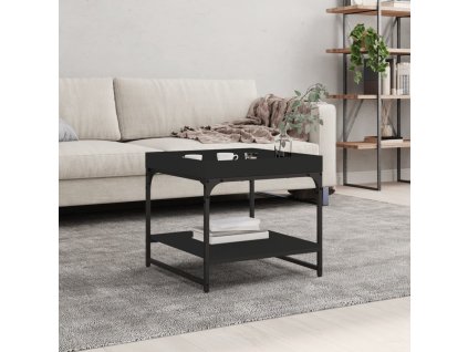 Konferenční stolek černý 49,5 x 49,5 x 45 cm kompozitní dřevo 832808