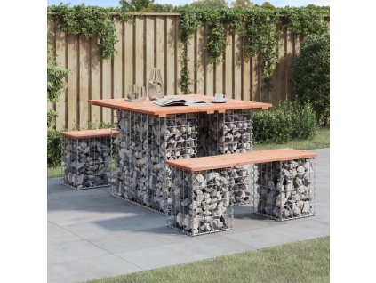 Zahradní lavice gabionový design 100x102x72cm masivní douglaska 834372