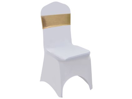 Elastické šerpy na židli 25 ks s diamantovou přezkou zlaté 133579