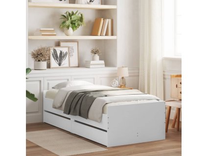 Rám postele se zásuvkami bílý 100 x 200 cm 3207336