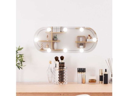 Nástěnné zrcadlo s LED osvětlením 20 x 50 cm sklo oválné 3189159