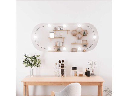 Nástěnné zrcadlo s LED osvětlením 25 x 60 cm sklo oválné 3189160
