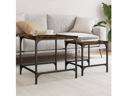 Hnízdové konferenční stolky 2 ks kouřový dub kompozitní dřevo 838920