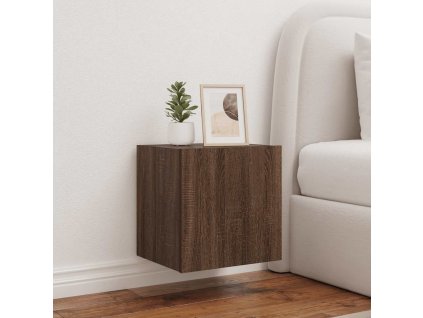 Nástěnné TV skříňky s LED 2 ks hnědý dub 40,5 x 35 x 40 cm 837259