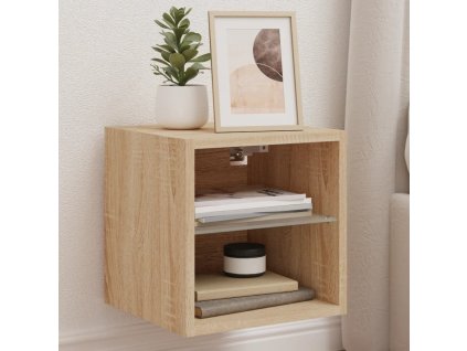 Nástěnné TV skříňky s LED 2 ks dub sonoma 30 x 28,5 x 30 cm 836978