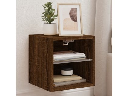 Nástěnné TV skříňky s LED 2 ks hnědý dub 30 x 28,5 x 30 cm 836986