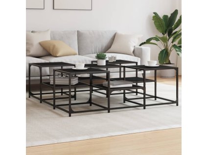 Konferenční stolek černý 121 x 121 x 40 cm kompozitní dřevo 839068