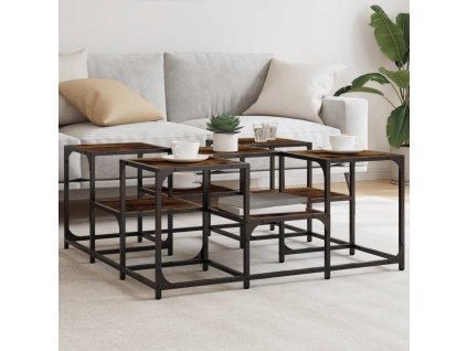 Konferenční stolek kouřový dub 91 x 91 x 40 cm kompozitní dřevo 839075