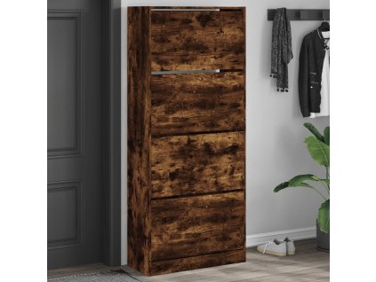 Botník se 4 výklopnými zásuvkami kouřový dub 80 x 34 x 187,5 cm 3214382