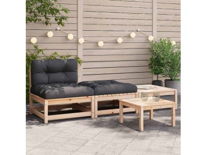 Zahradní pohovka bez područek s poduškami a podnožkami 838141