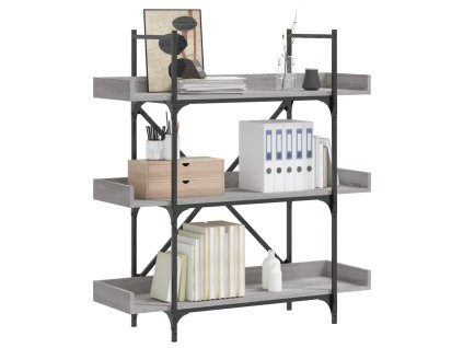 Knihovna se 3 policemi šedá sonoma 100 x 33 x 108,5 cm kompozit 837690