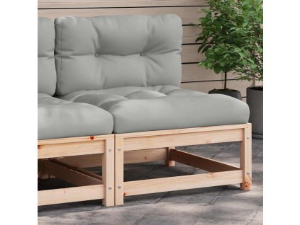 Zahradní pohovka bez područek s poduškami masivní borové dřevo 838078