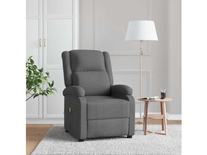 Masážní křeslo tmavě šedé textil 348448