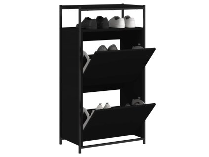 Botník černý 60 x 34 x 112 cm kompozitní dřevo 840029