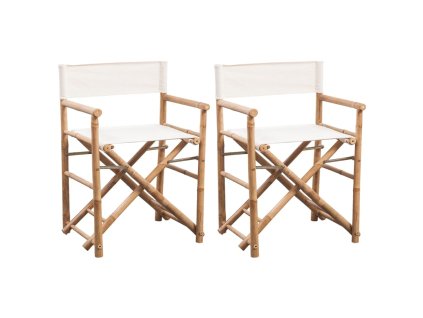 Skládací režisérské křeslo 2 ks bambus a plátno 41895