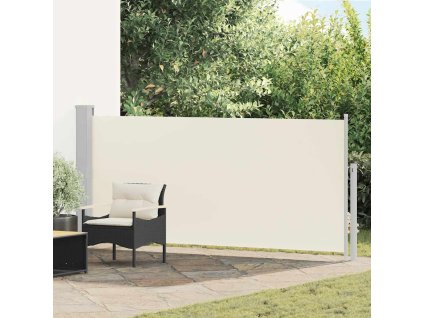 Zatahovací boční markýza / zástěna 140 x 300 cm krémová 45354