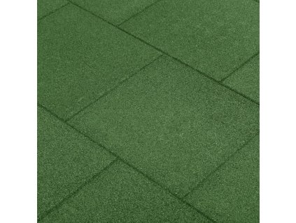 Protipádové dlaždice 6 ks pryžové 50 x 50 x 3 cm zelené 92321