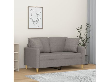 2místná pohovka s polštáři světle šedá 120 cm textil 3200901