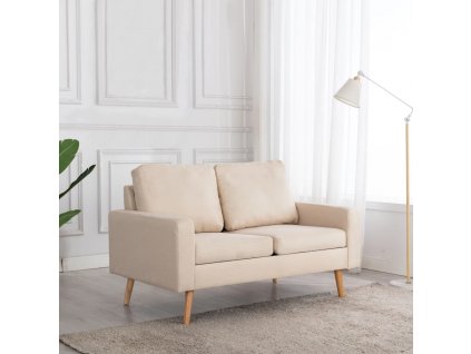 2místná pohovka krémová textil 288706