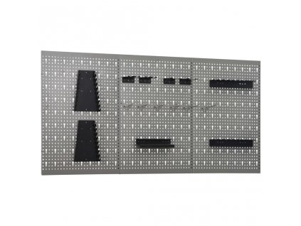 Nástěnné děrované panely 3 ks 40 x 58 cm ocel 145351