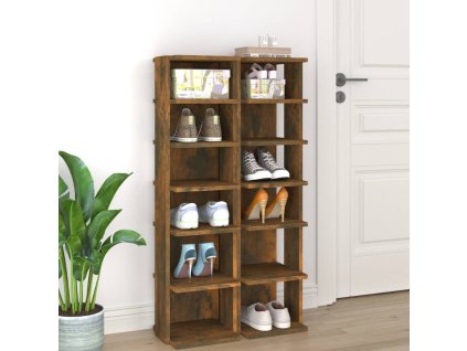 Botníky 2 ks kouřový dub 27,5x27x102 cm kompozitní dřevo 815973