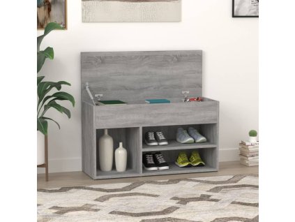 Lavice s botníkem šedá sonoma 80 x 30 x 45 cm kompozitní dřevo 816054