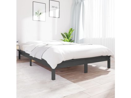 Rám postele šedý 180 x 200 cm masivní borovice Super King 820558