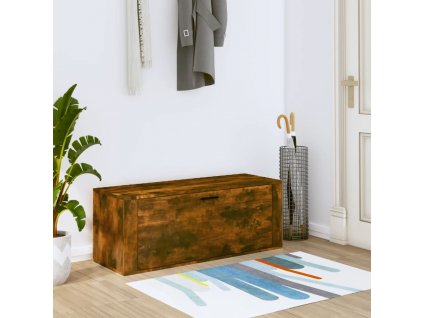 Nástěnný botník kouřový dub 100 x 35 x 38 cm kompozitní dřevo 821025