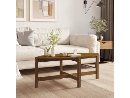 Konferenční stolek medově hnědý 118x63x45 cm masivní borovice 822320